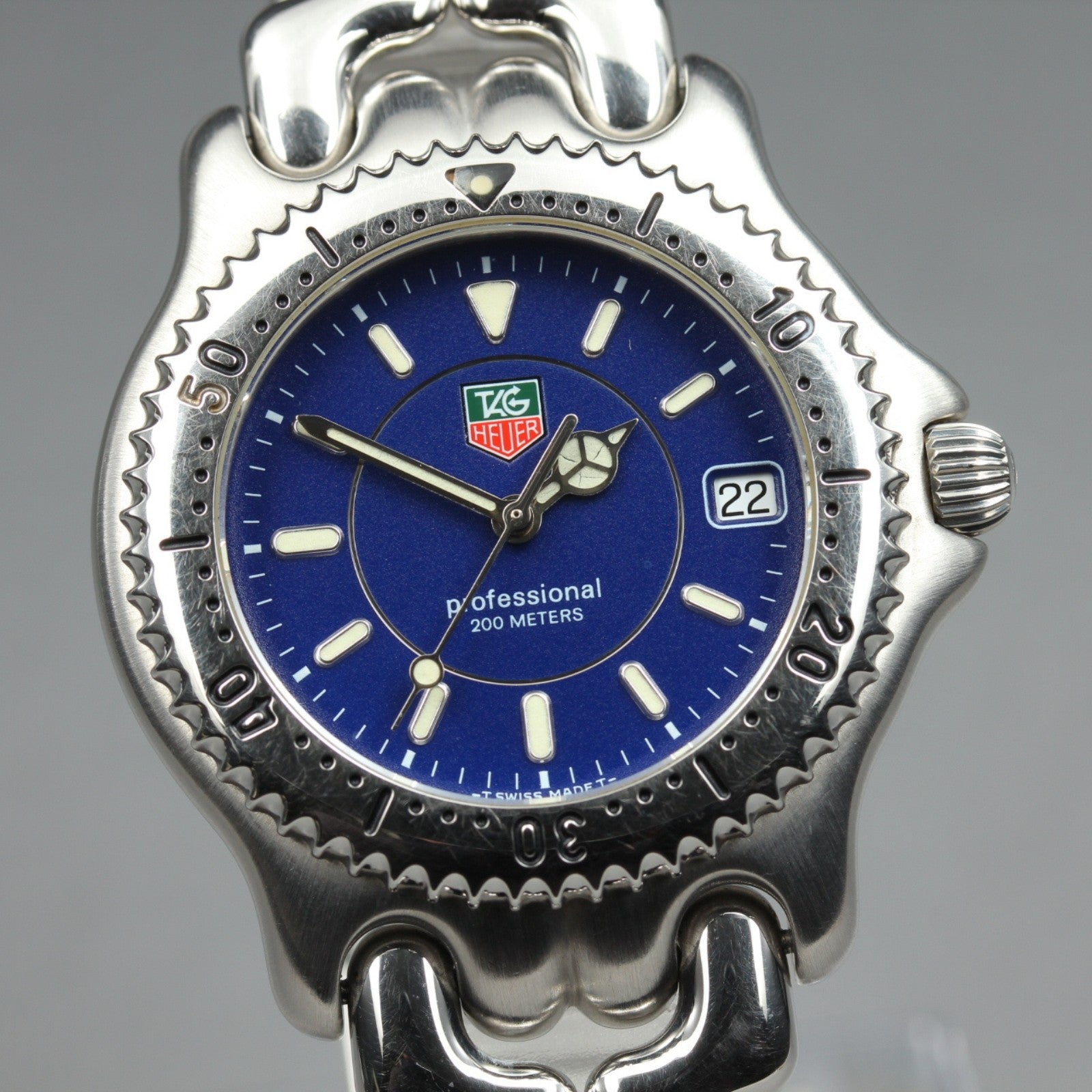 Vintage TAG HEUER SEL WG111A Quartz Blue Dial Men's Watch 36mm JAPAN Box