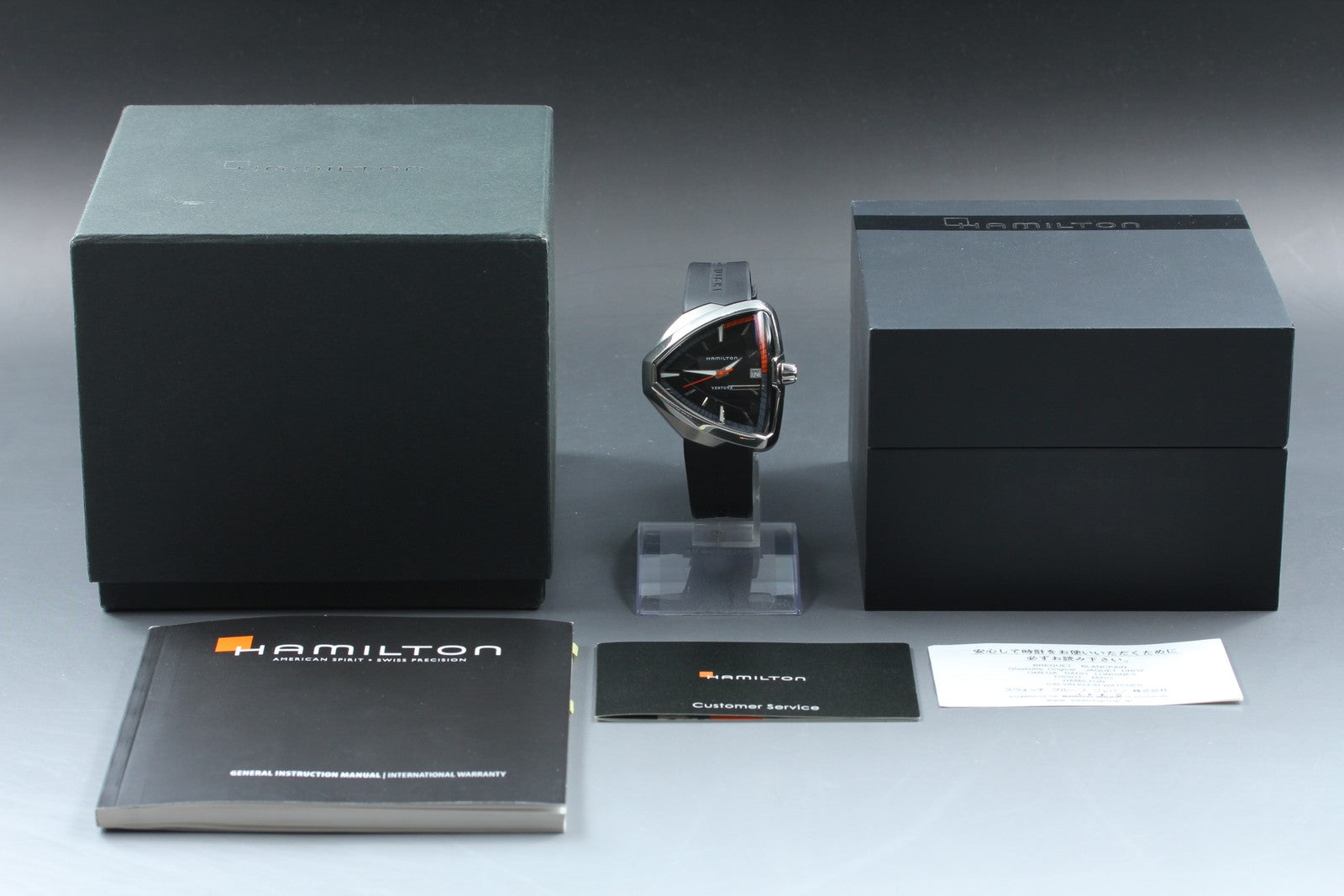 Hamilton Ventura Elvis80 H245510 Quartz Date Men's Black Watch 41mm JP Exc+5*Box