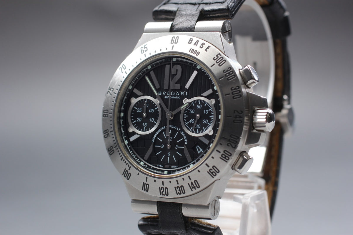BVLGARI Diagono Tachymetric Chronograph CH40STA Automatic Men's Watch 40mm JAPAN