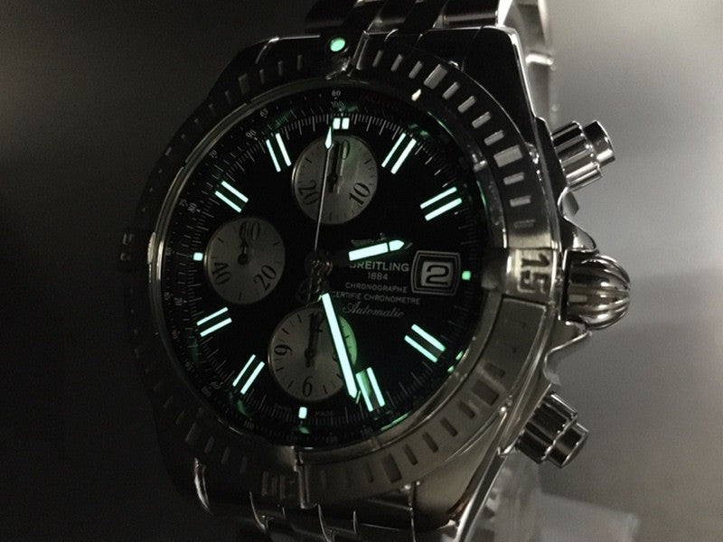 BREITLING Chronomat Evolution A13356 Chronograph Black AT 42mm Men's Watch [Box]
