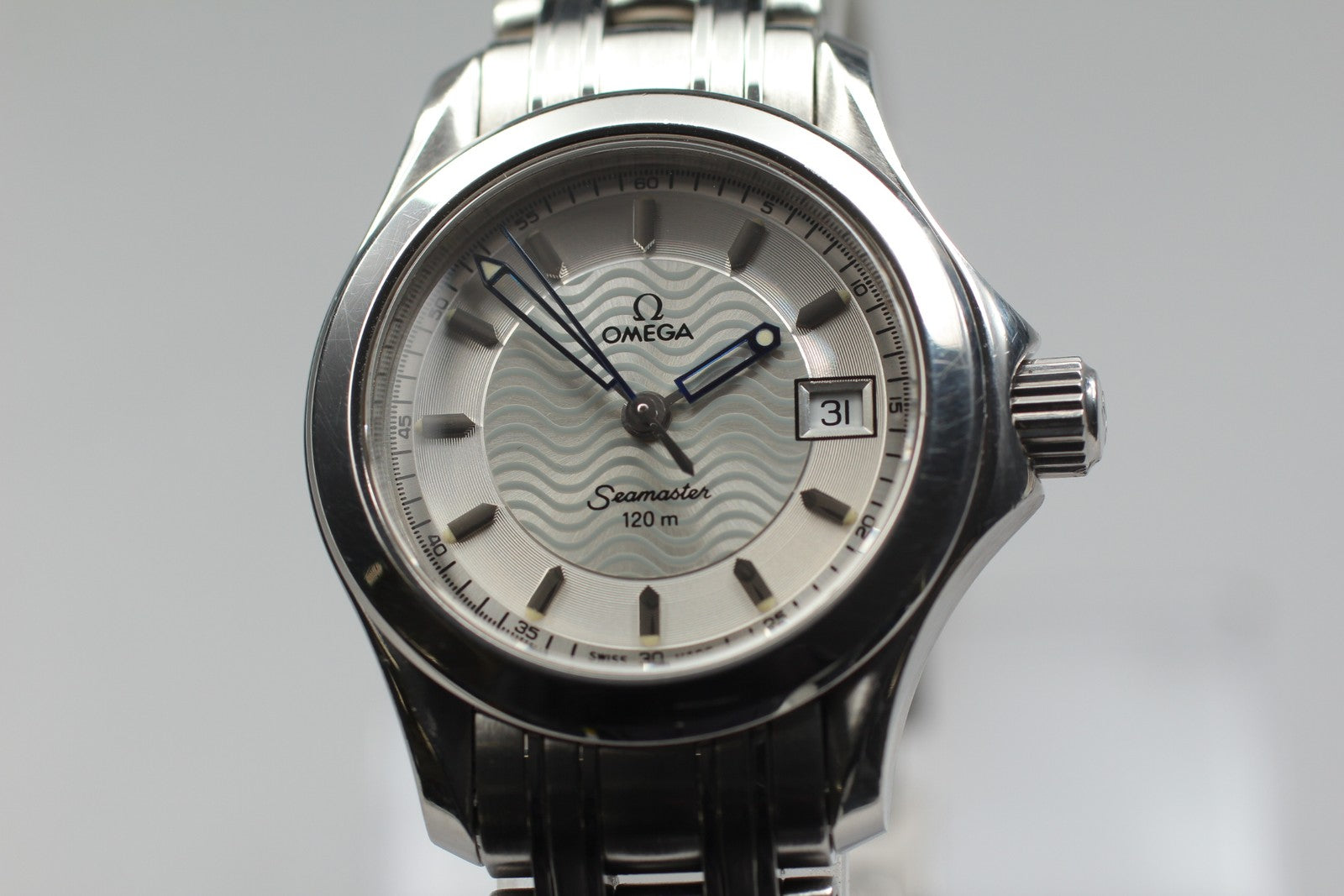 New Batt[Exc+5]Box OMEGA Seamaster 120m Cal.1424 2581.31 Ladies Watch 27mm JAPAN