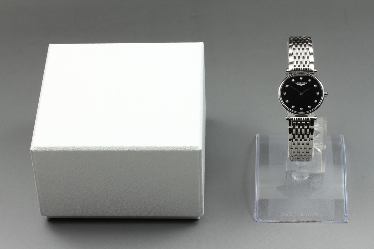 LONGINES La Grande Classique L4.209.4 Black 12P Diamond 23mm Women's Qz Watch
