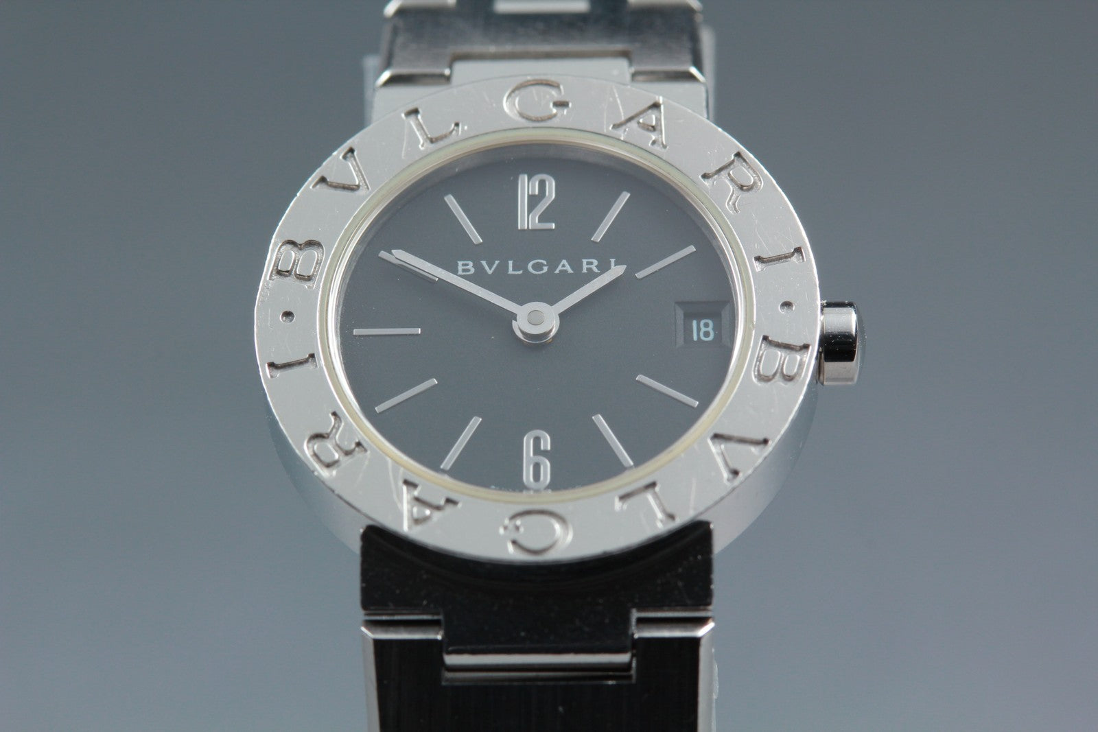 Exc+5* BVLGARI Bulgari Bulgari BB23SS Black Dial Quartz Women's Watch 23mm JAPAN