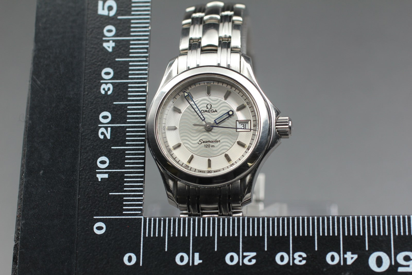 New Batt[Exc+5]Box OMEGA Seamaster 120m Cal.1424 2581.31 Ladies Watch 27mm JAPAN