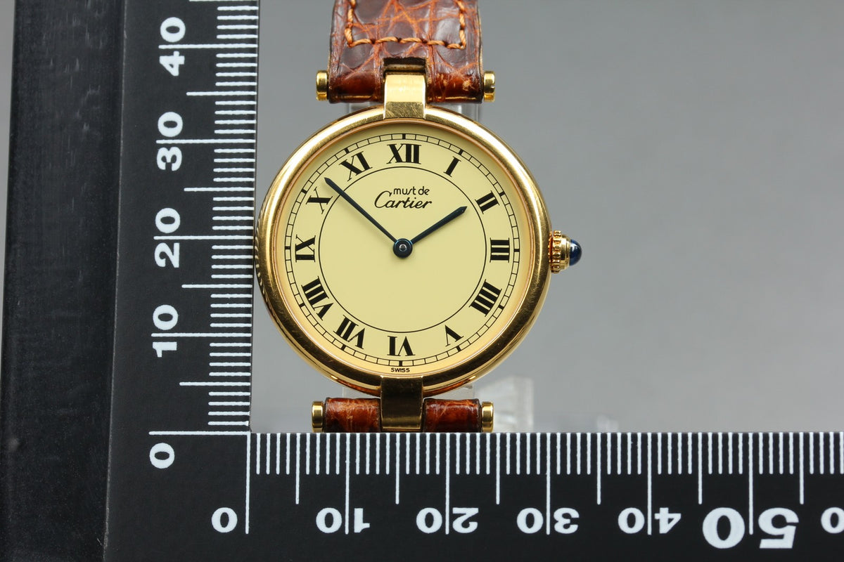 Vintage Cartier Must de Cartier Vendome 590003 Vermeil 925 Quartz Women's Watch