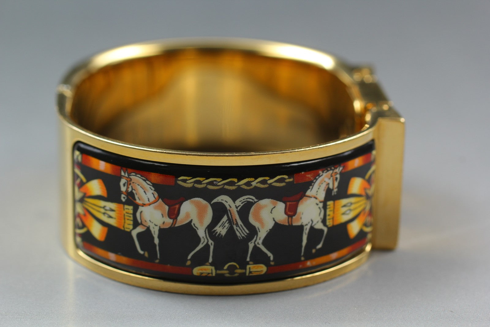 Vintage [Exc+5 Box] HERMES Loquet L01.201 Gold 19mm Womans Quartz Watch