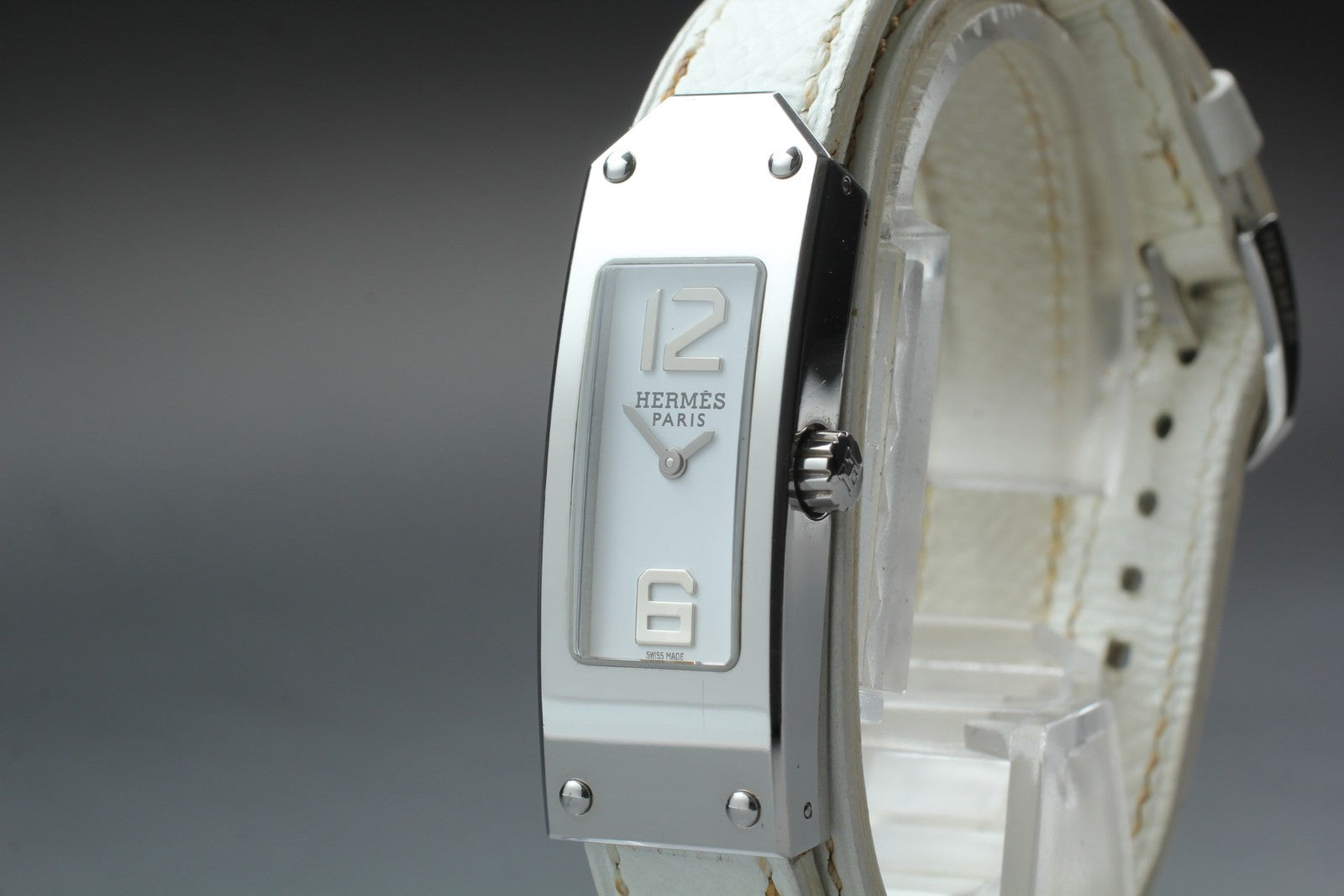HERMES Kelly 2 Double Tour KT1.210 White 15mm "I" Quartz Women's Watch [w /Box]