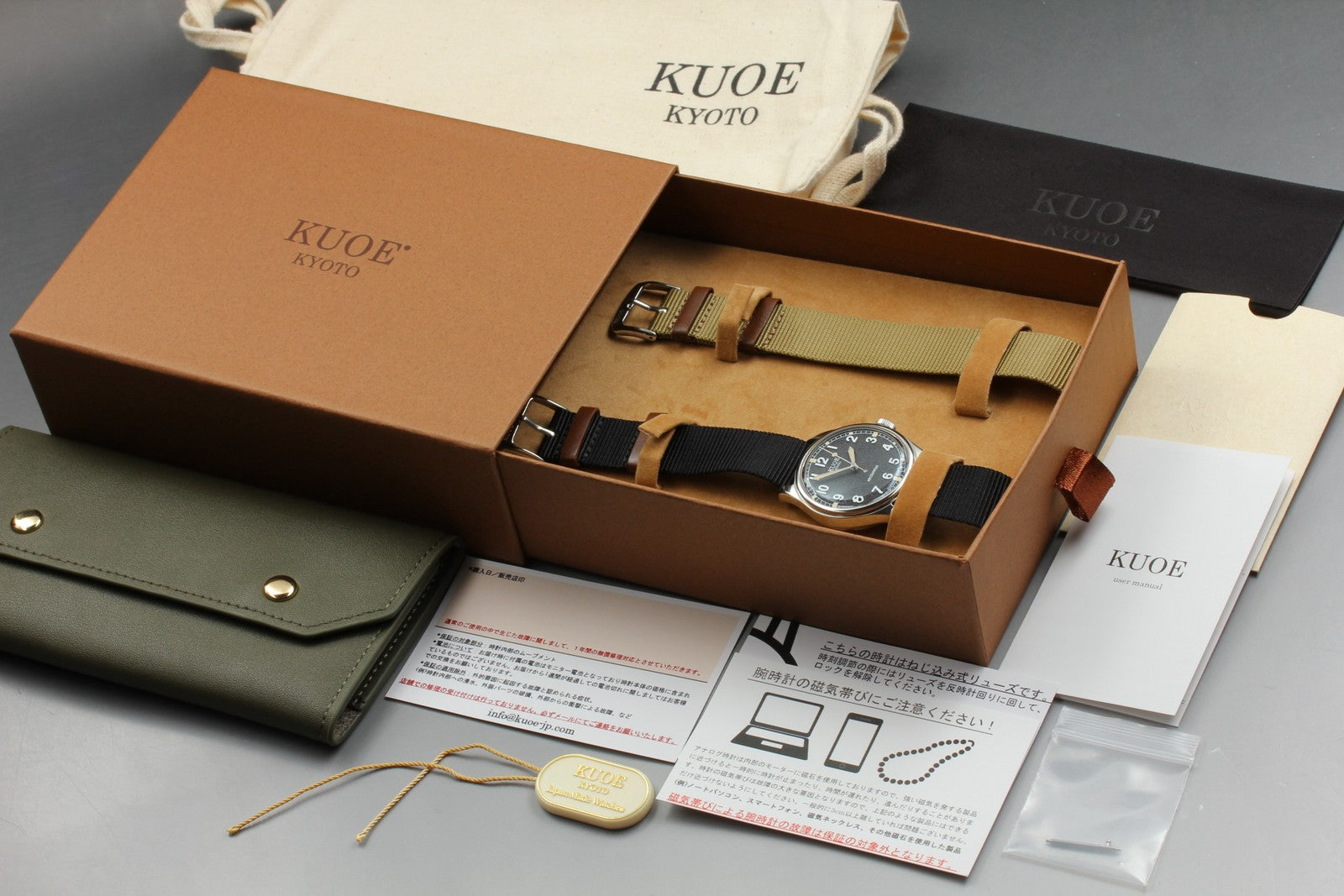 KUOE KYOTO OLD SMITH 90-002 35mm Black Automatic Men's Watch JAPAN [Box]