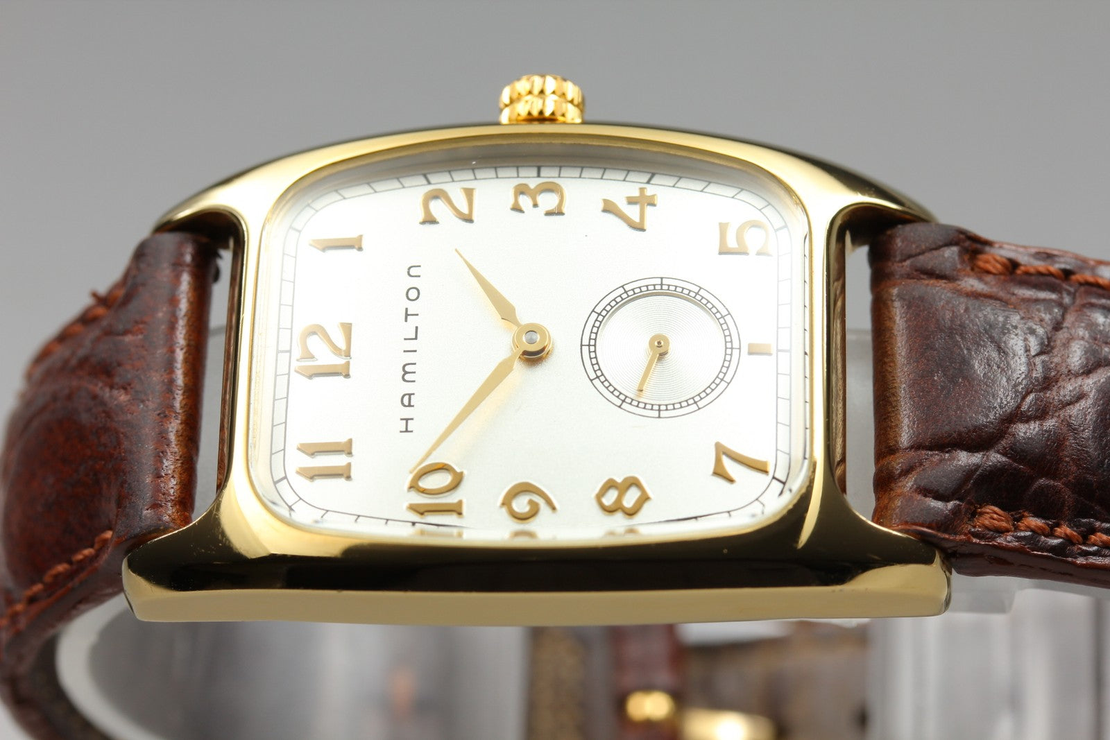 Hamilton Boulton H134110 Quartz Rectangular Small Second Men's Watch 27mm JAPAN