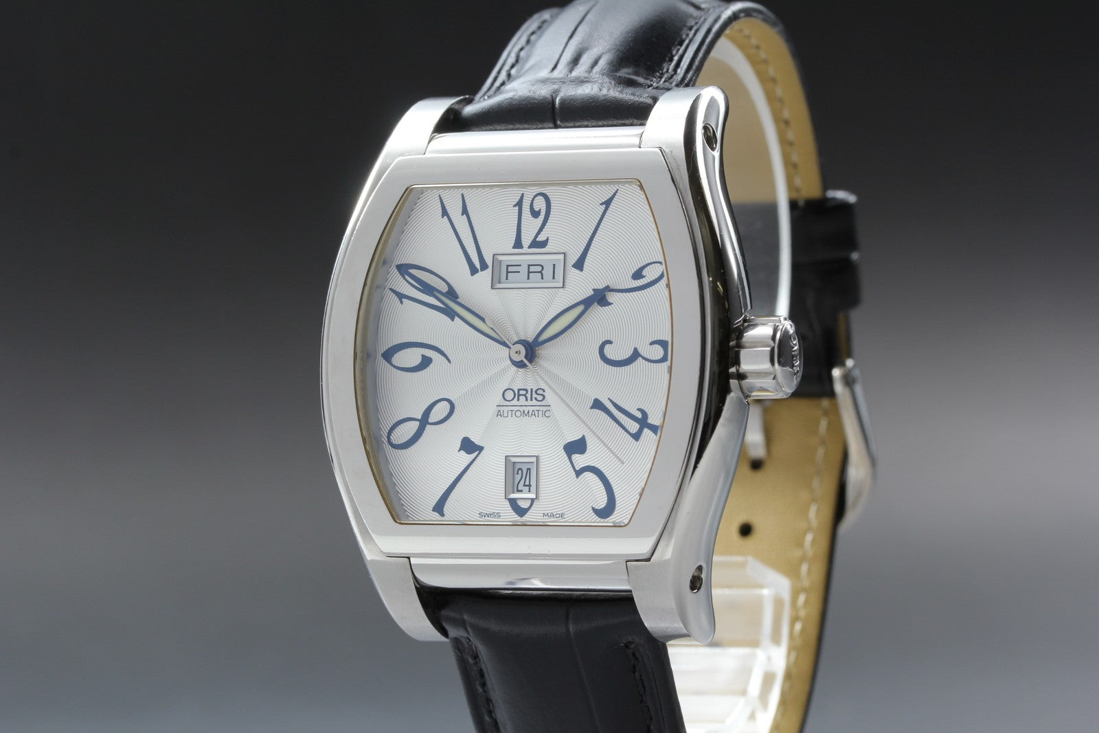 ORIS Miles Day Date 7539 Silver Black 37mm Automatic Men's Watch Japan