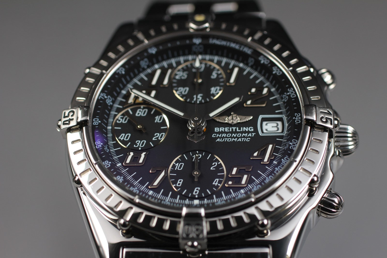 [Exc+5] Breitling Chronomat A13050.1 Black Dial Automatic 39mm Men's Watch JAPAN