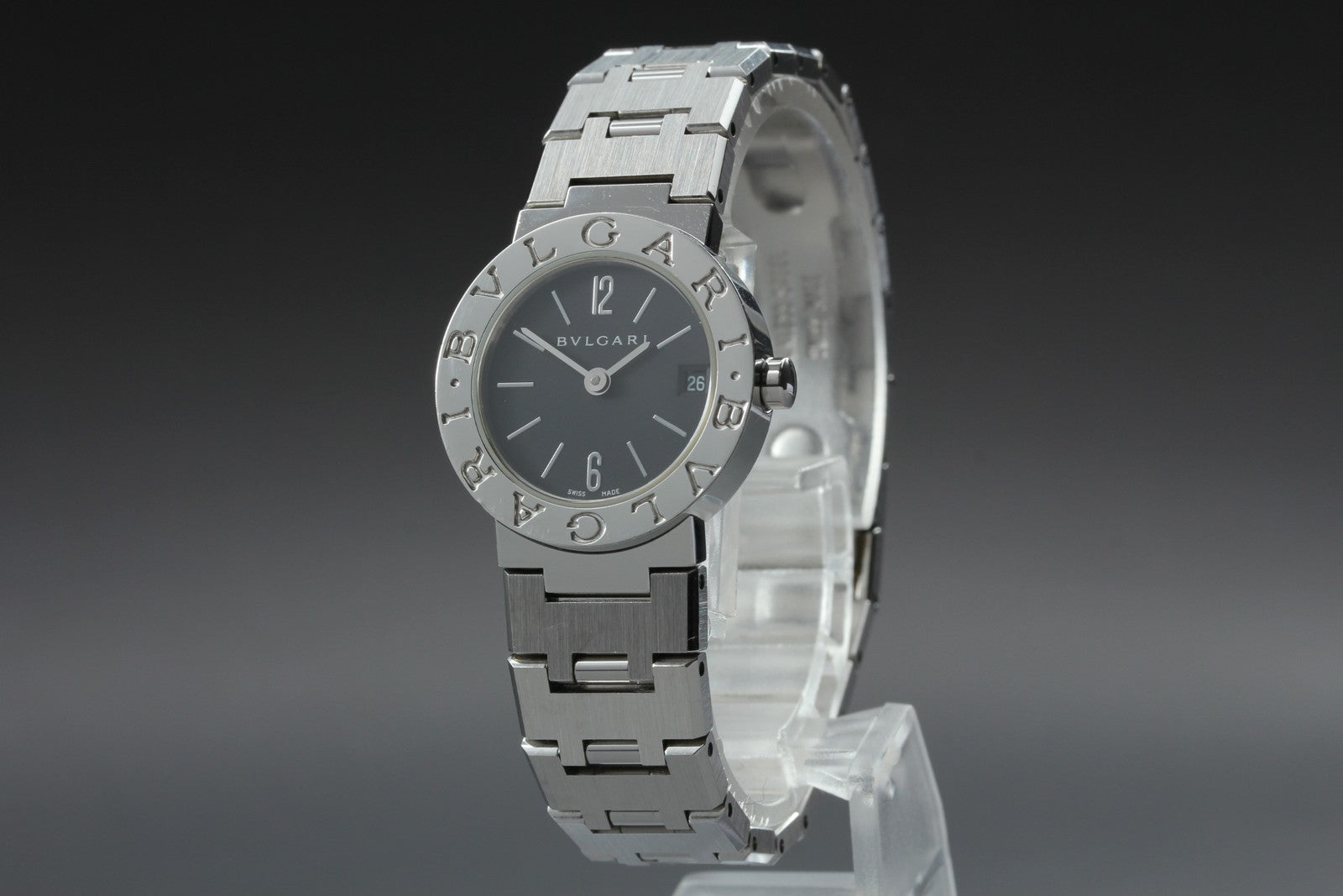BVLGARI BVLGARIBVLGARI BB23SS Black Dial Quartz Women's Date Watch 22mm JAPAN