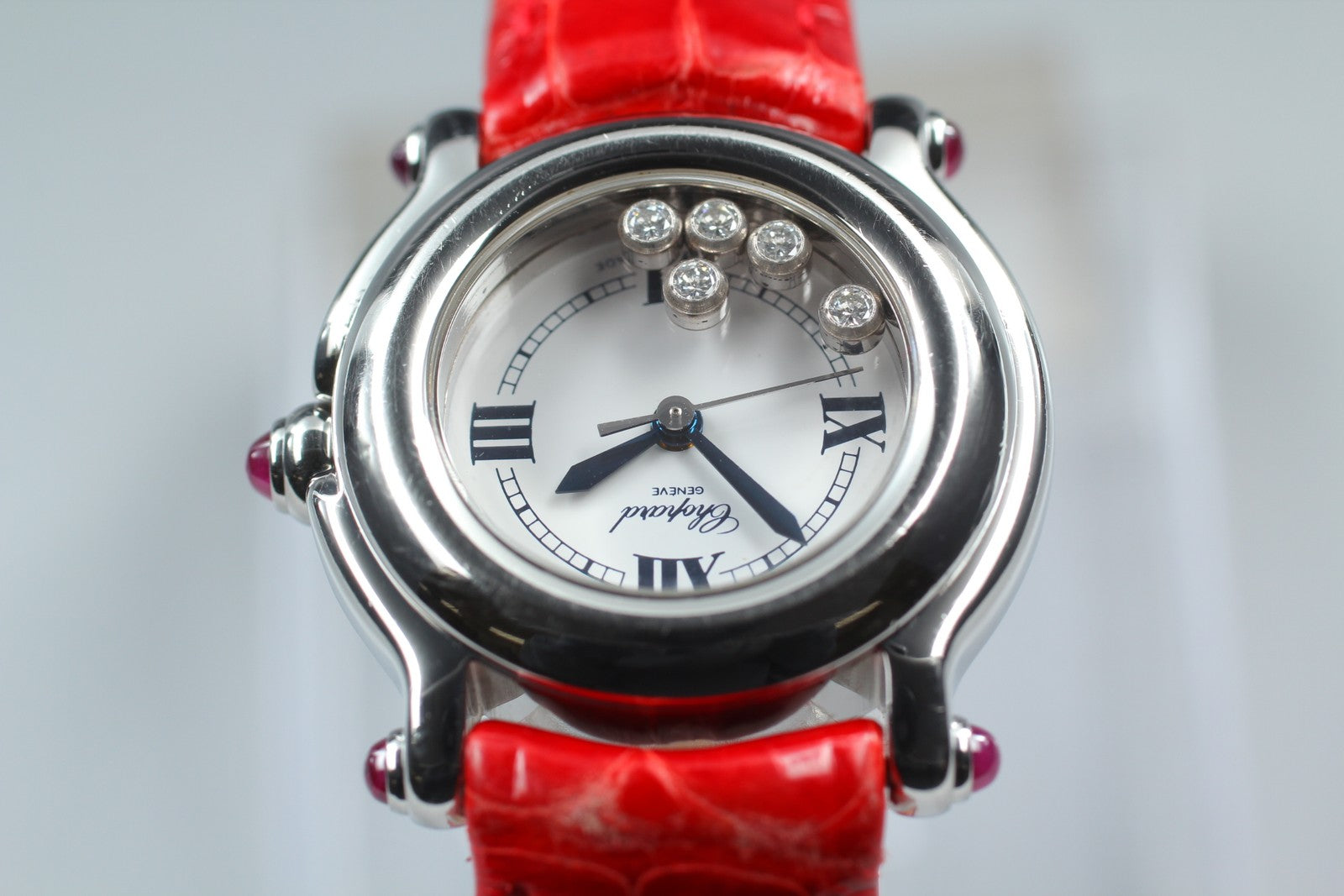 [Exc+5 Box] Chopard Happy Sport 27/8245-21 Red Diamond Quartz Women’s Watch
