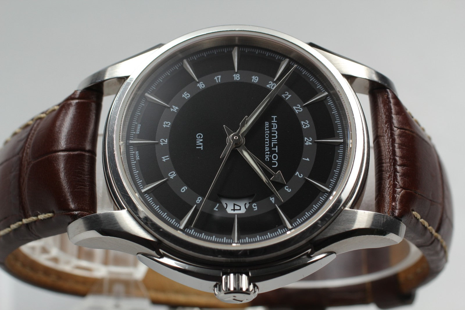 Exc+5* Hamilton Jazzmaster Traveler GMT Automatic Black Men's Watch 42mm JAPAN