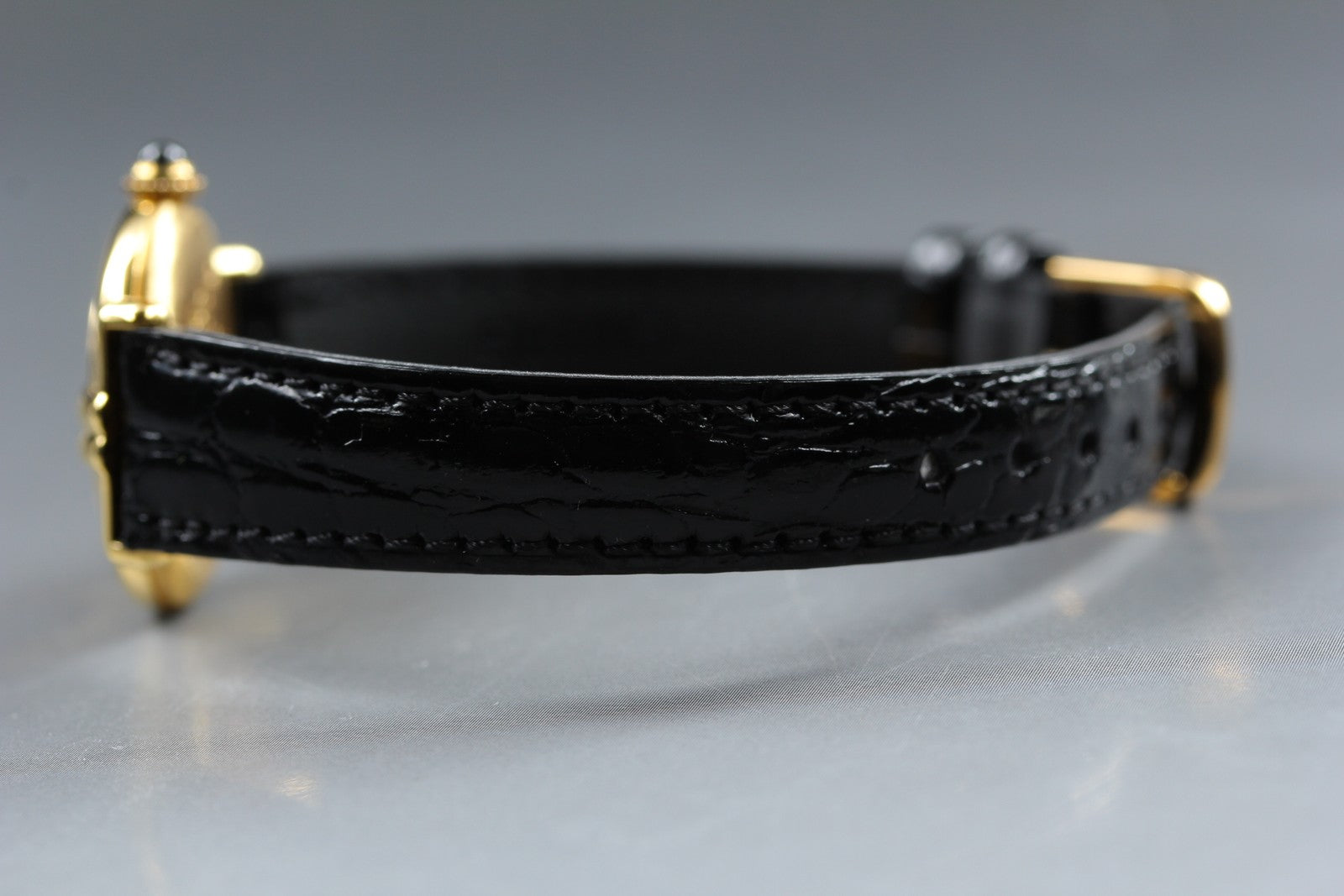 Vintage Cartier Must Colisee Vermeil 590002 Black Women's Quartz Watch [w/Box]