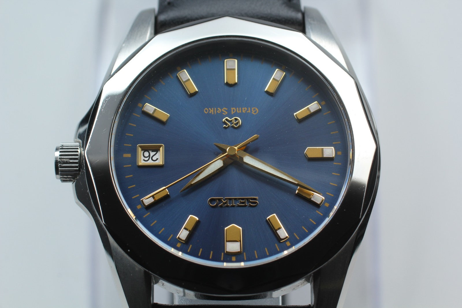 New Batt* SEIKO Grand Seiko 8J56-8000 SBGF003 Blue Quartz Men's Watch 36mm Exc+5