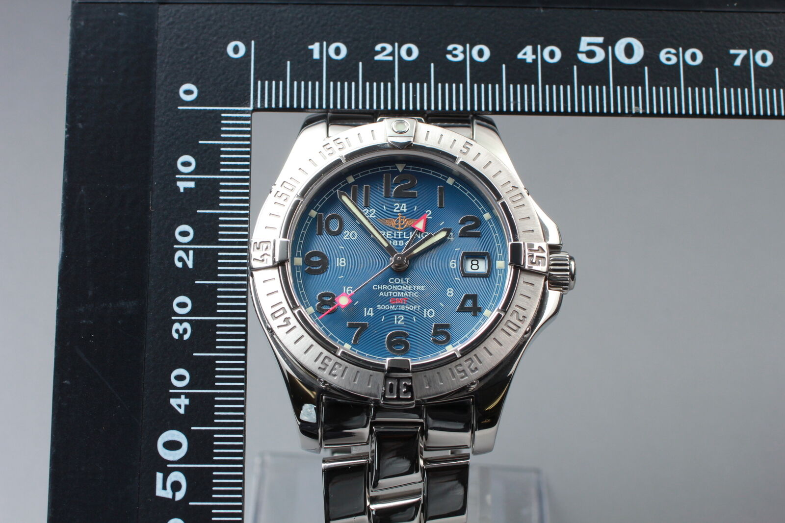 Polished [N MINT- Box] BREITLING COLT GMT A32350 Blue Dial AT Men's Watch JAPAN