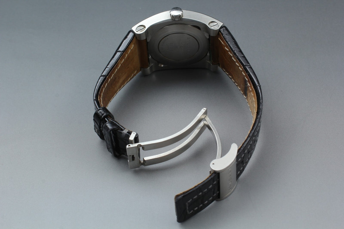 BVLGARI Ergon EG35S Automatic Black Dial Date Men's Watch 35mm JAPAN Box