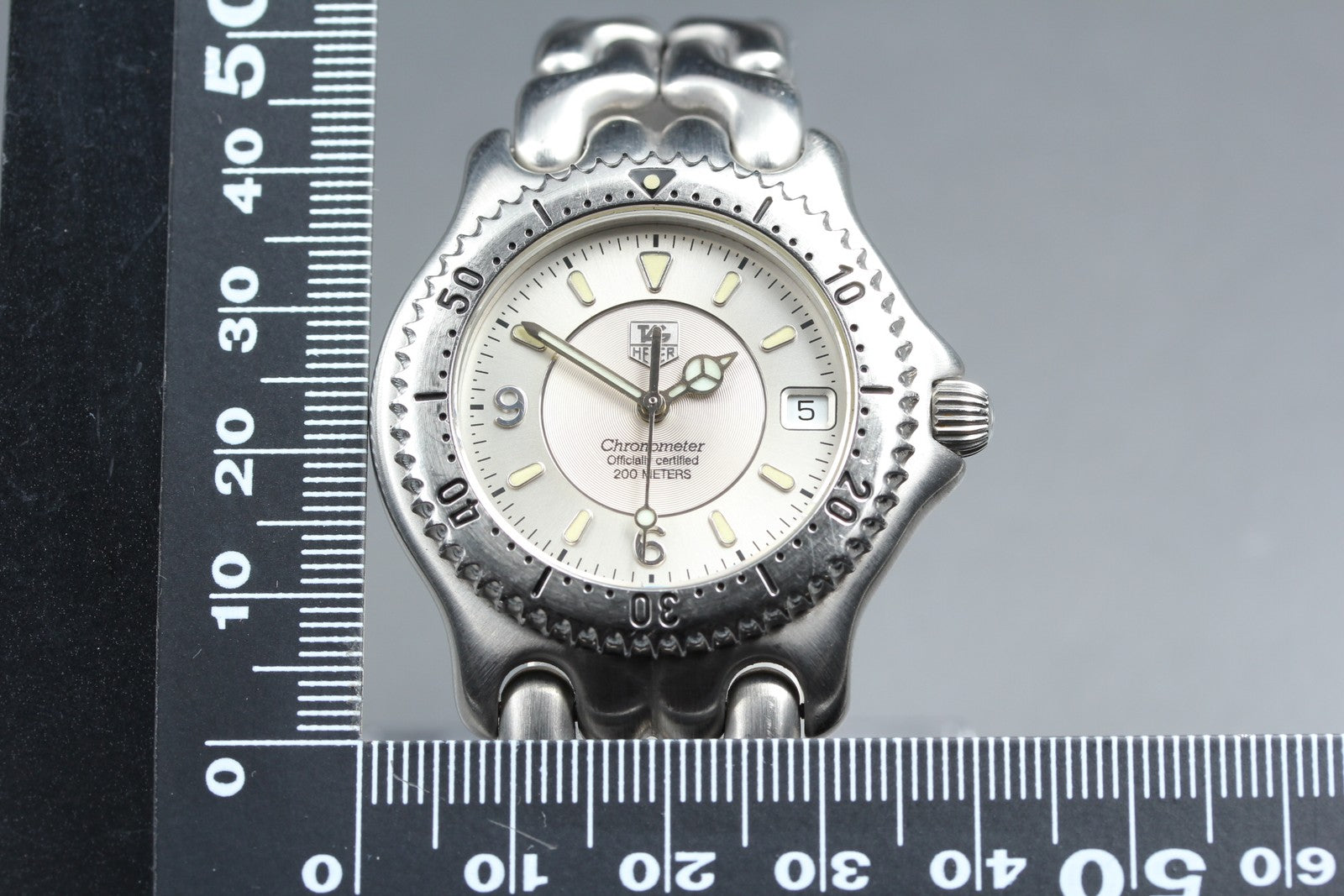 Vintage TAG HEUER SEL WG5112-P0 Automatic Silver Dial Men's Watch 36mm JAPAN Box