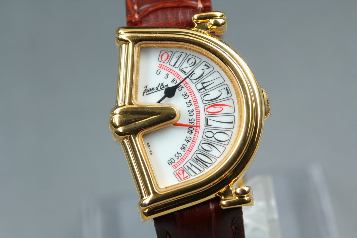 Vintage Jean d'eve Sectora Gold 25mm Gold Brown Women's Quartz Watch JAPAN