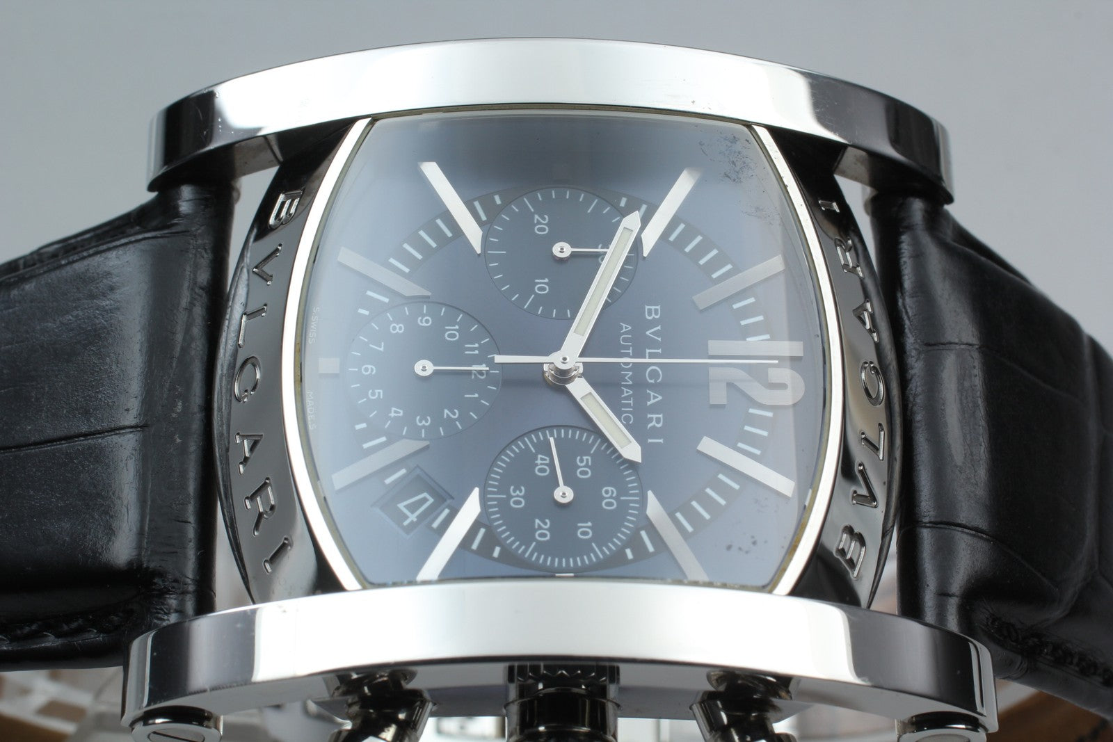 BVLGARI Assioma AA48SCH Automatic Chronograph Black Men's Watch 38mm From JAPAN
