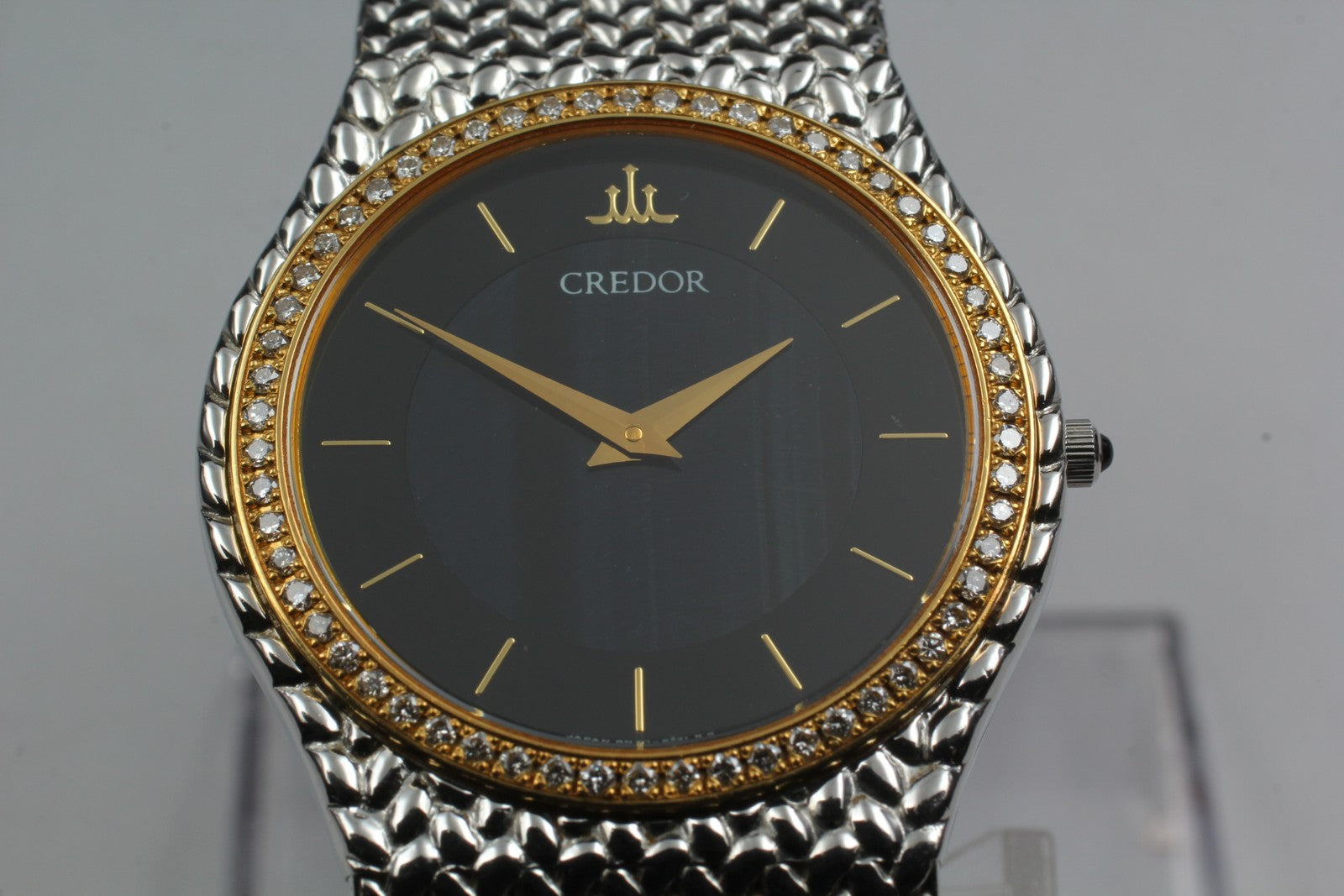 [Near MINT-] SEIKO CREDOR 8N70-6140 31mm Diamond Unisex Quartz Watch JAPAN