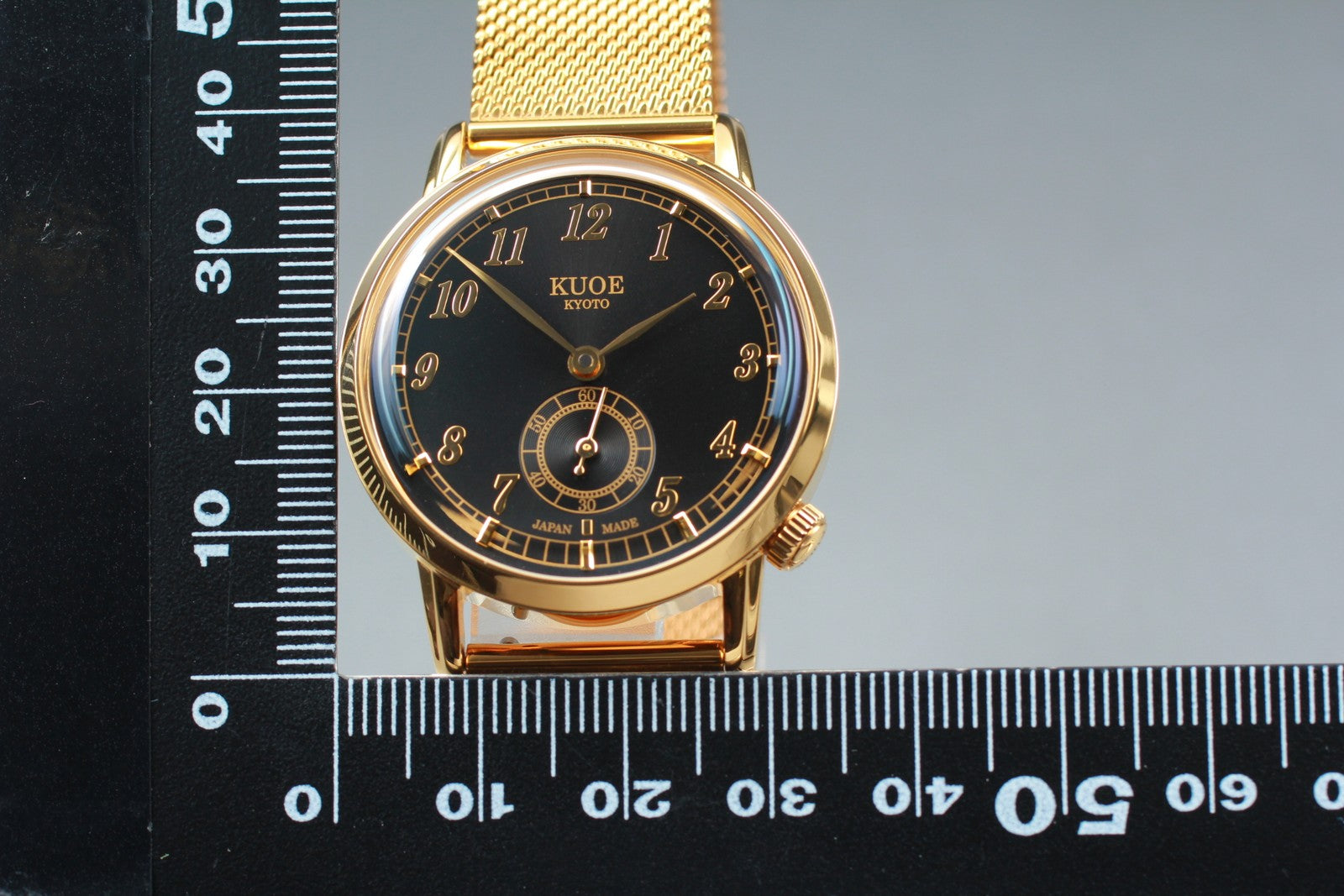 [N MINT Box] KUOE KYOTO OLD SMITH 90-007﻿ Gold Black Automatic Men's Watch JAPAN