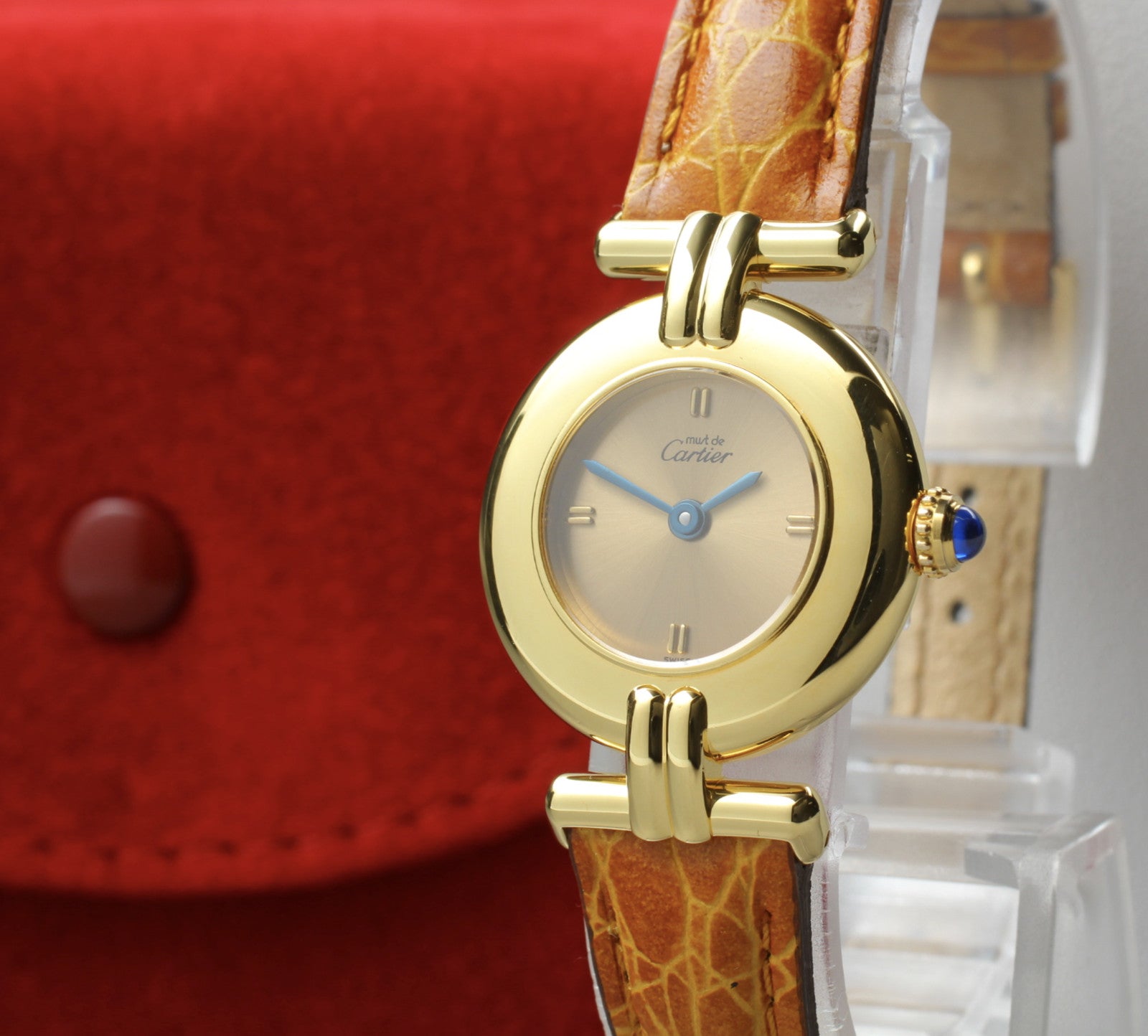 Vintage Cartier Must Colisee Vermeil 590002 Gold Dial Women's Qz Watch [Pouch]
