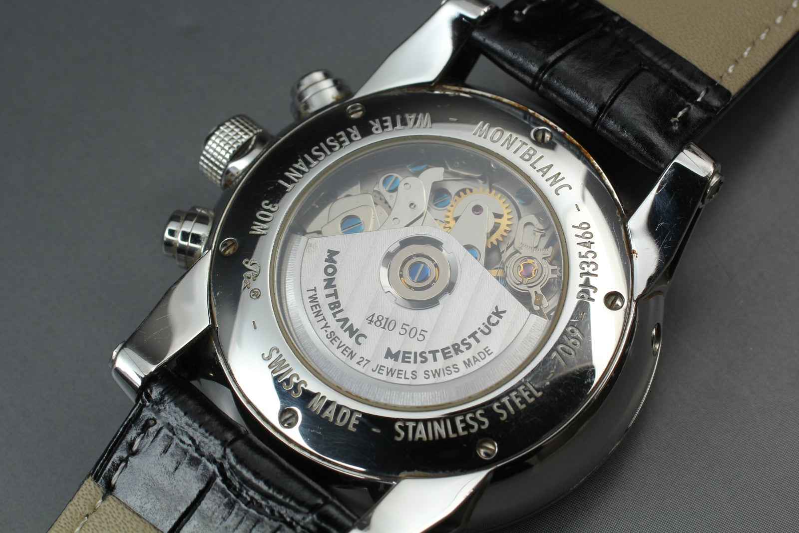 MONTBLANC Timewalker 7069 Automatic Chronograph Black Men's Watch 43mm JAPAN