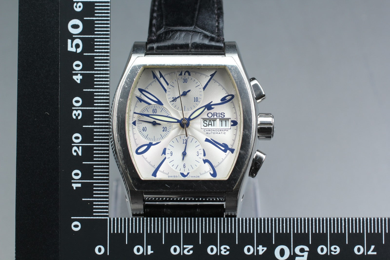 ORIS Miles 7532 Automatic Chronograph Day/Date White Dial Men's Watch 41mm JAPAN