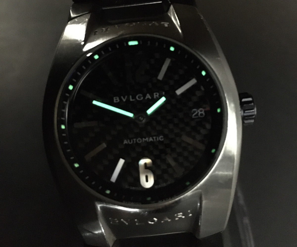 BVLGARI Ergon EG35S Black Dial Automatic Date Men's Watch 35mm JAPAN Exc+5