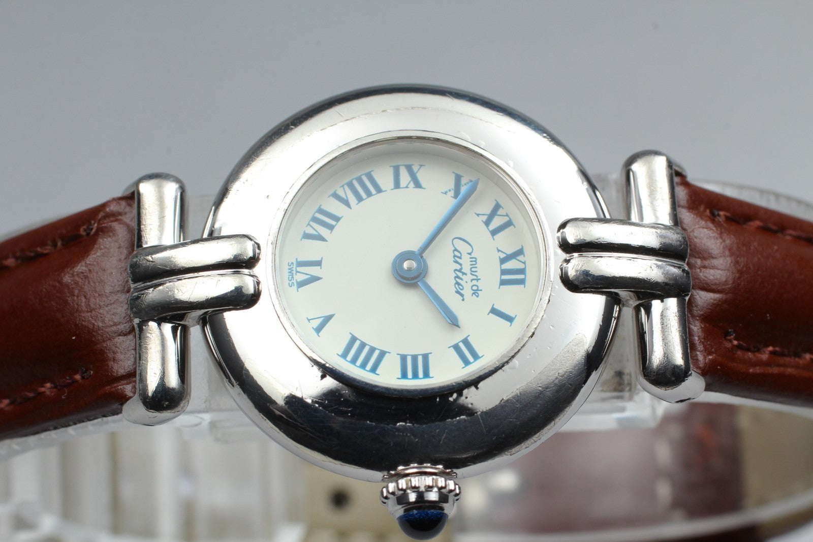 Vintage [Exc+4] Cartier Must Colisee Vermeil 690002 Silver Women's Quartz Watch