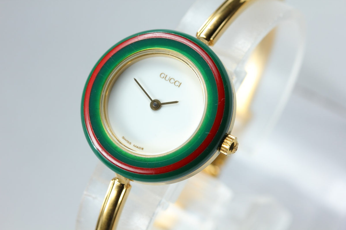 New Batt GUCCI Change Bezel 11/12.2 12Color Women's Quartz Watch 25mm From JAPAN