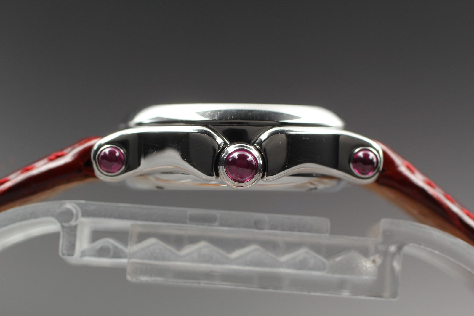 EXC+5 Chopard Happy Sports 27/8245-42 Heart Diamond Red Silver Qz Women’s Watch