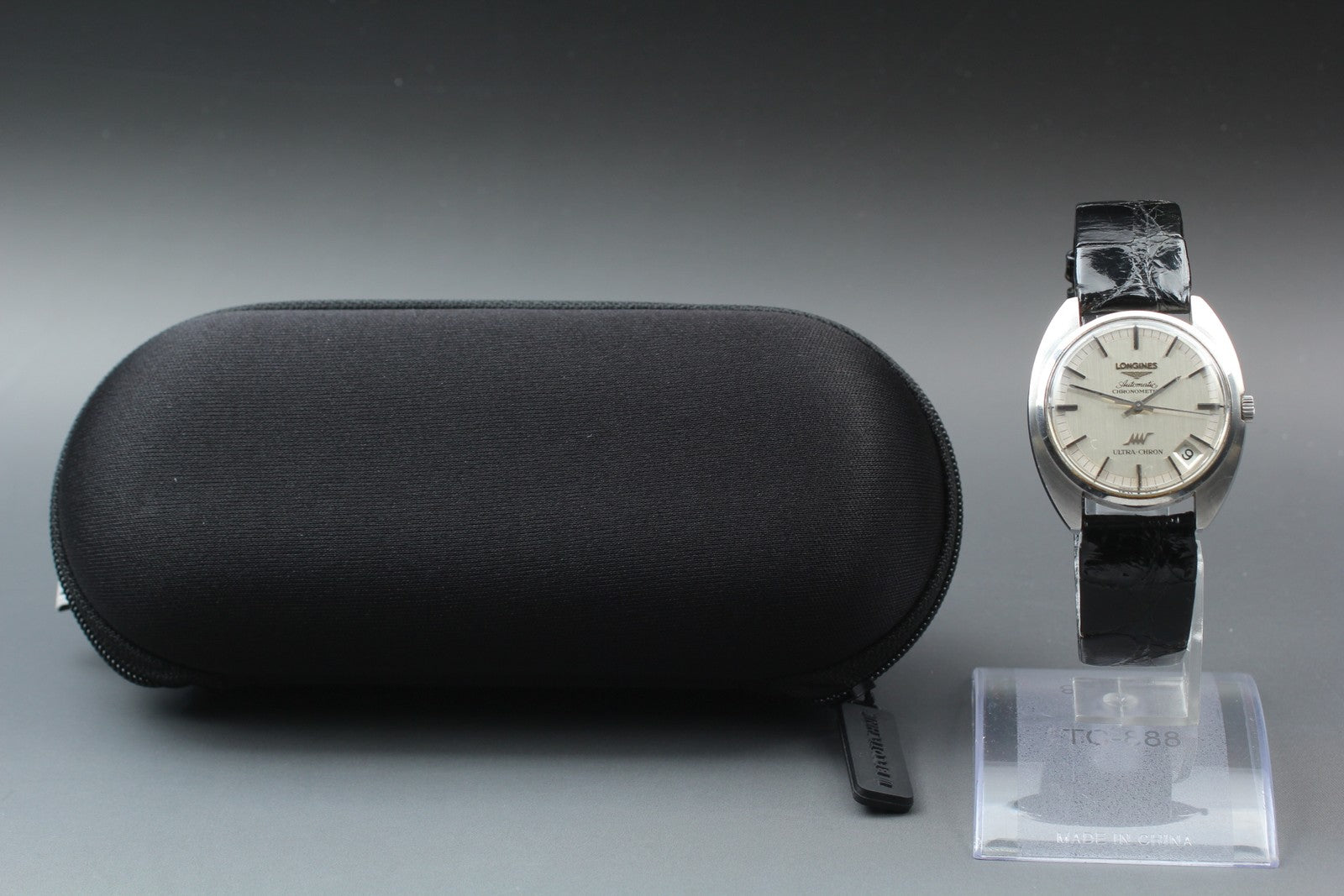 Vintage LONGINES ULTRA-CHRON Chronometer Date Silver Men's Watch 34mm Exc+5 JP