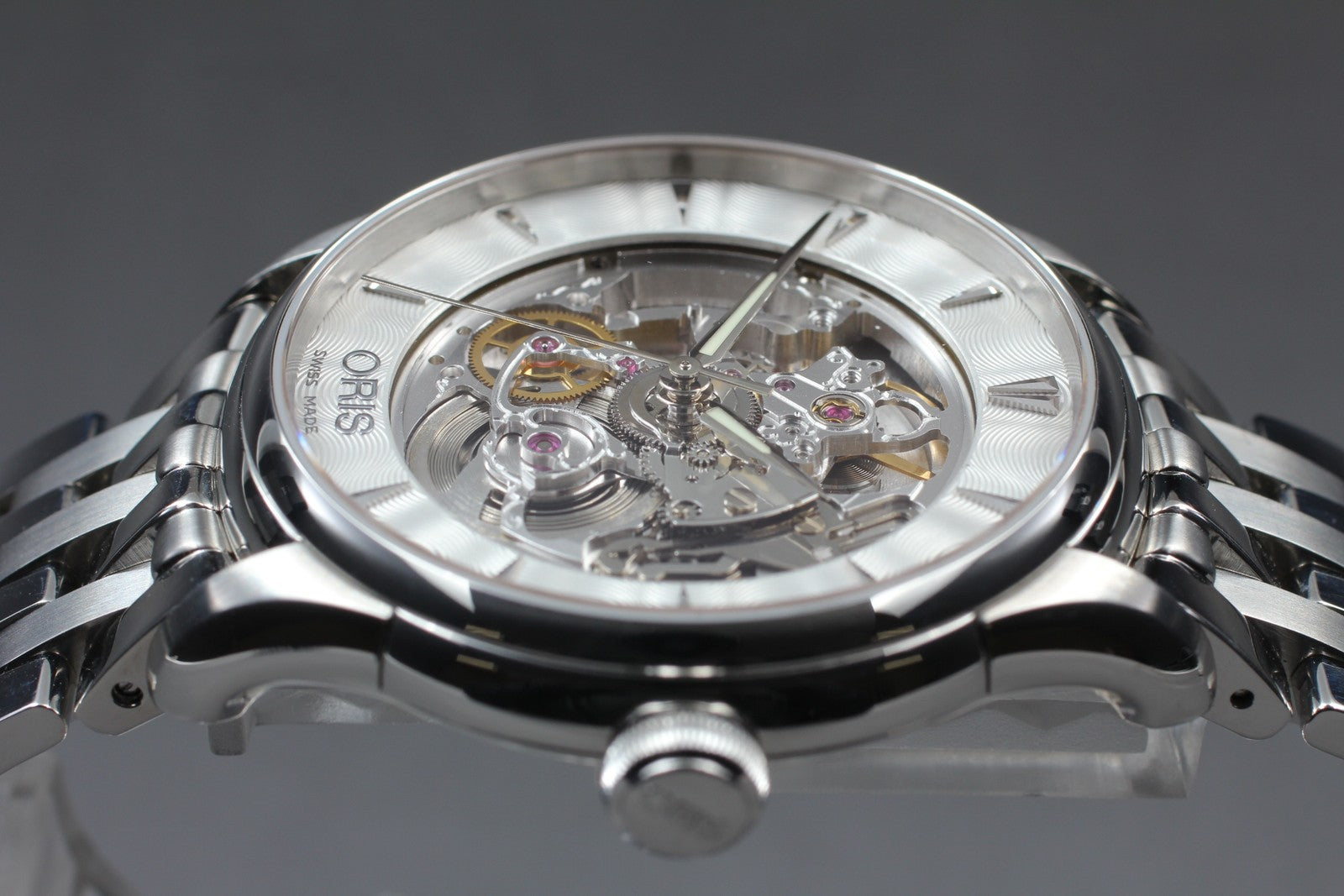 [N MINT]Box ORIS Artelier 7591-01 skeleton Dial Automatic Men's Watch 40mm JAPAN