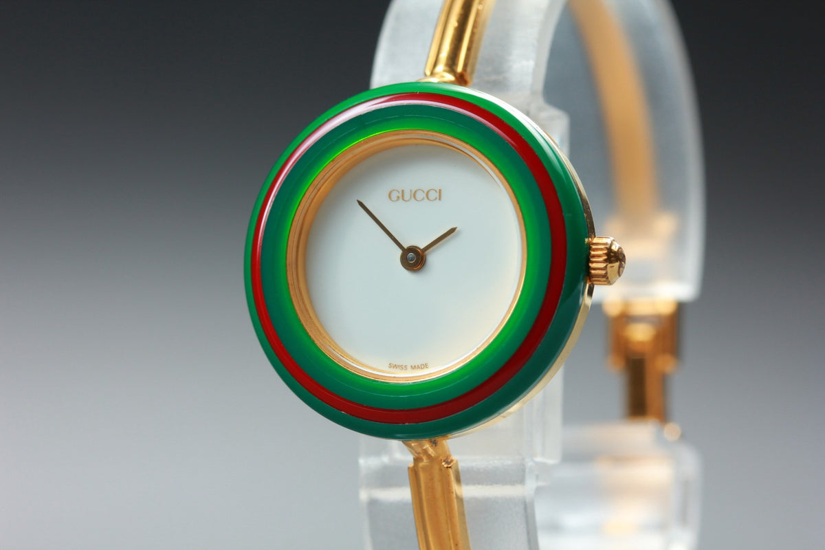 New Batt GUCCI Change Bezel 11/12.2 12Color Quartz White Women's Watch JAPAN