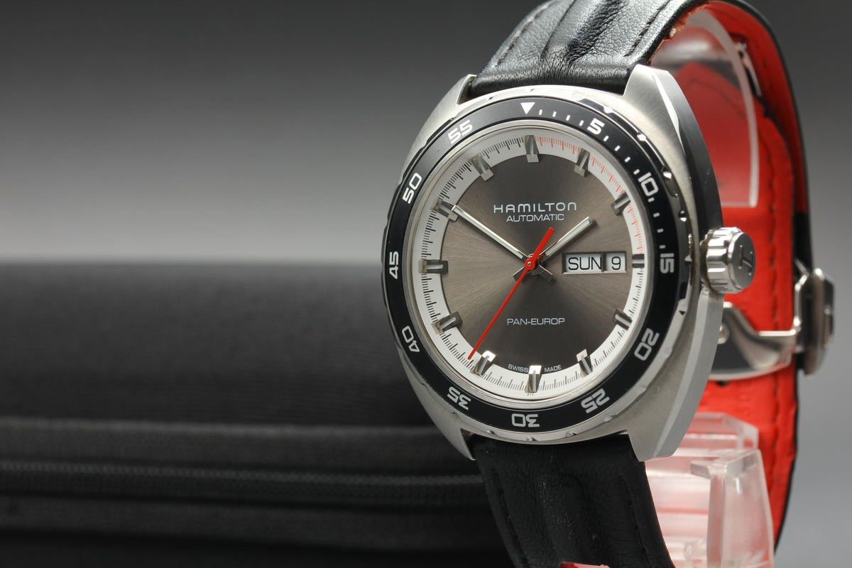 Hamilton Pan Europ H354150 H600354104 Automatic Day/Date Men's Watch 43mm JAPAN