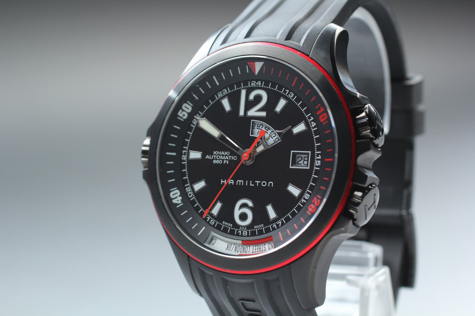 Hamilton Khaki Navy H775850 GMT Diver Automatic Black Men's Watch 43mm *N MINT