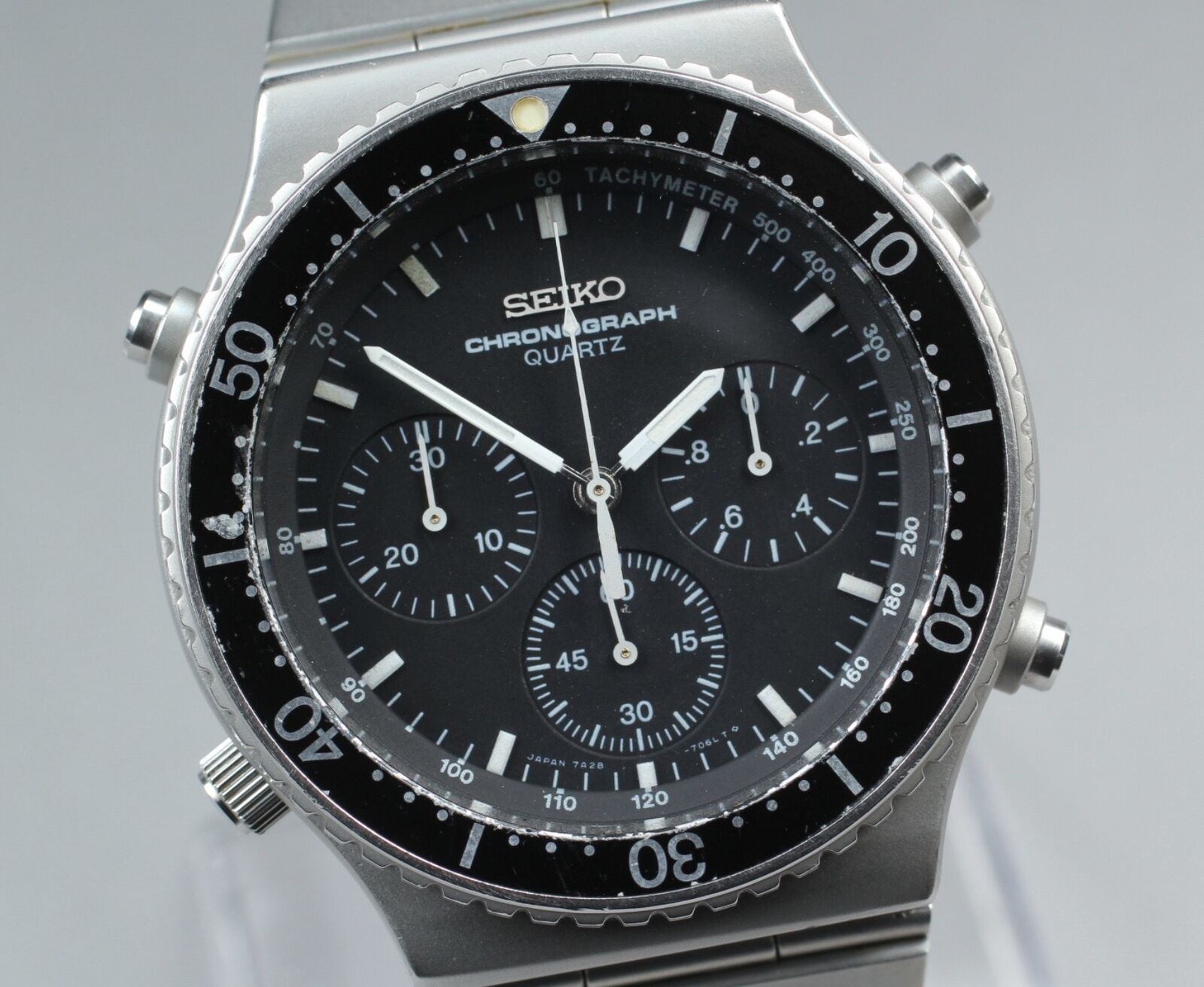 New Battery [Exc+4] SEIKO Speedmaster 7A28-7040 Chronograph Mens Quartz watch JP