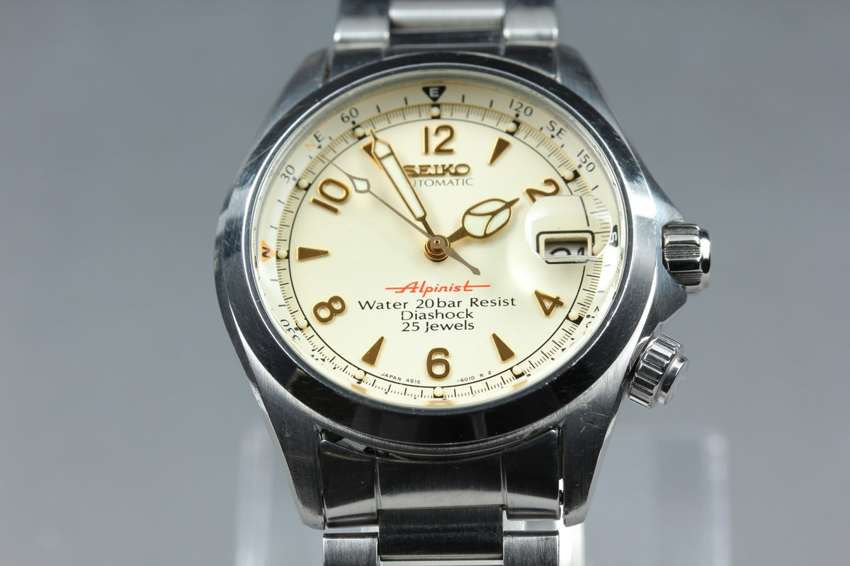 [Overhauled] SEIKO Red Alpinist 4S15-6000 SCVF007 Cream Automatic Men's JAPAN