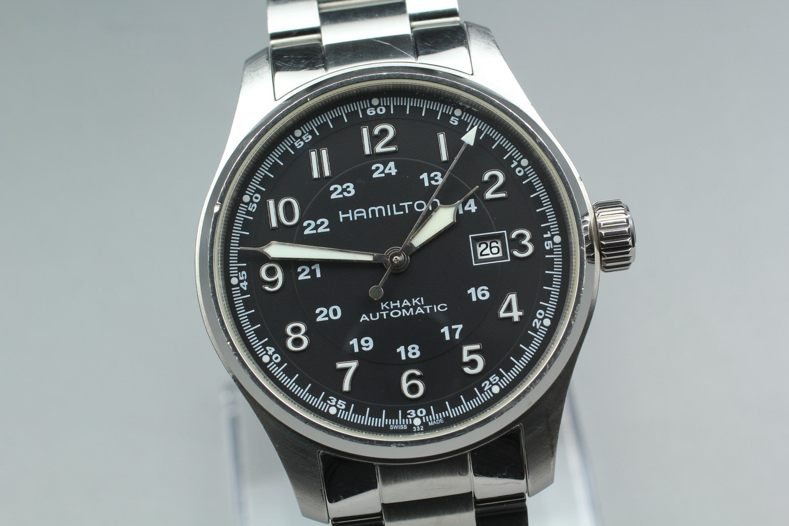 [Exc+5 Box] Hamilton Khaki Field H706250 Black Date Automatic 44mm Men's Watch