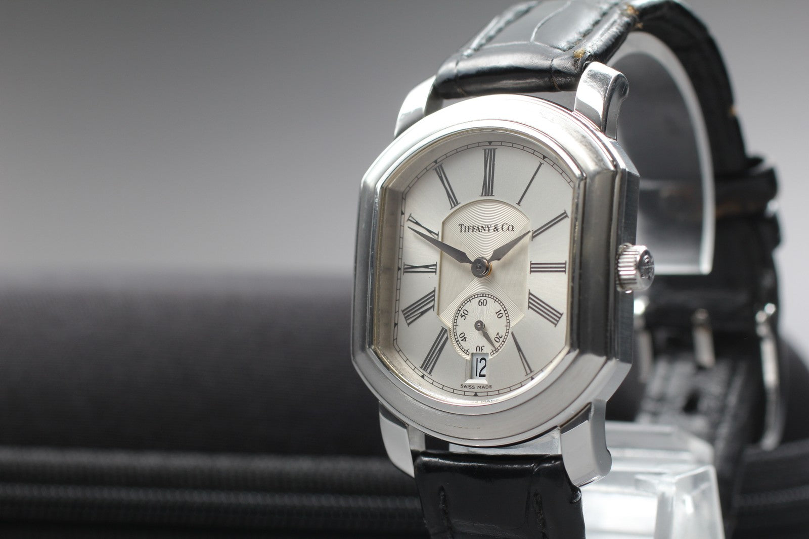 TIFFANY&Co. Mark coupe Silver Quartz Small Second Men's Watch 32mm JAPAN