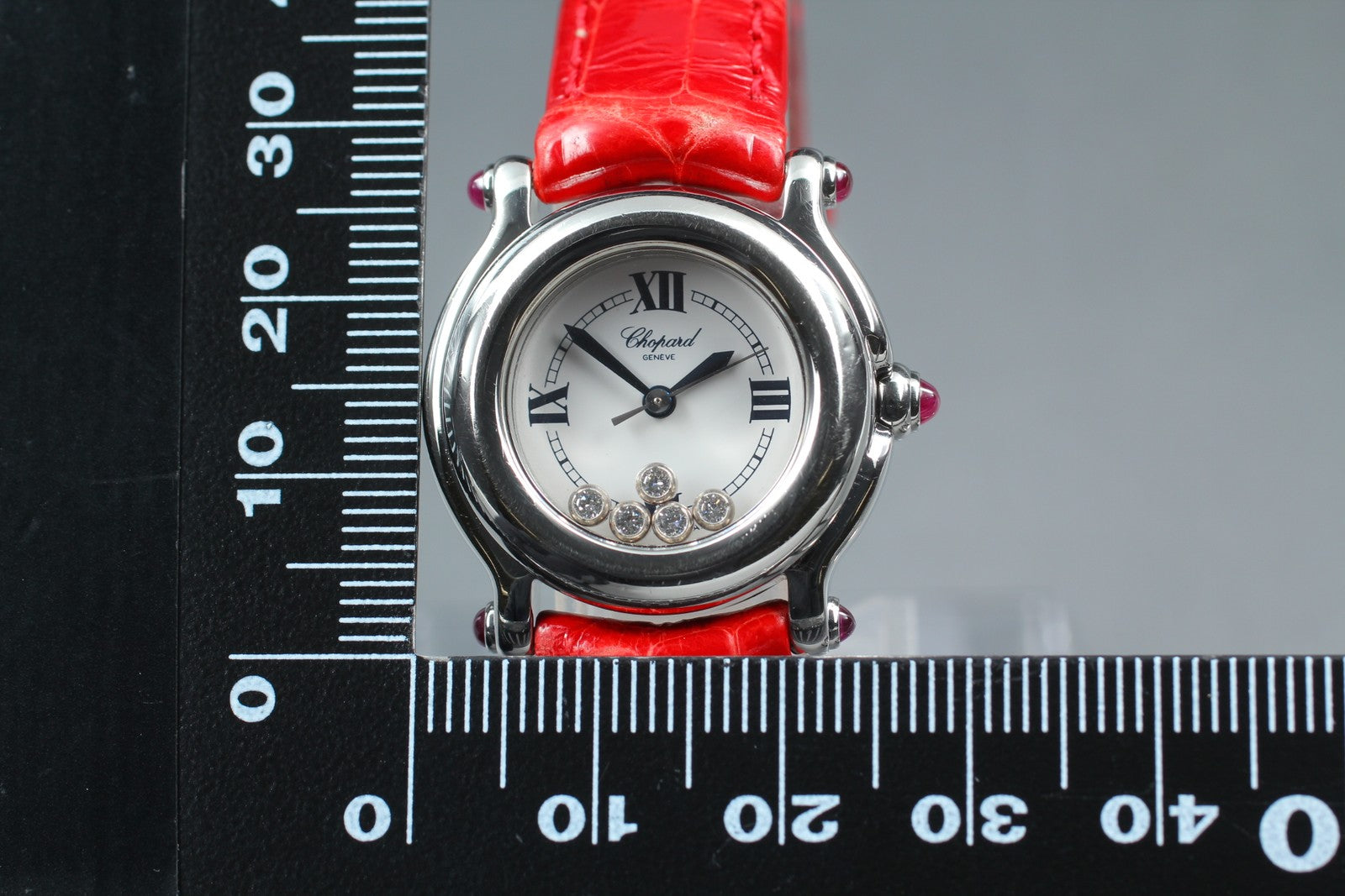 [Exc+5 Box] Chopard Happy Sport 27/8245-21 Red Diamond Quartz Women’s Watch