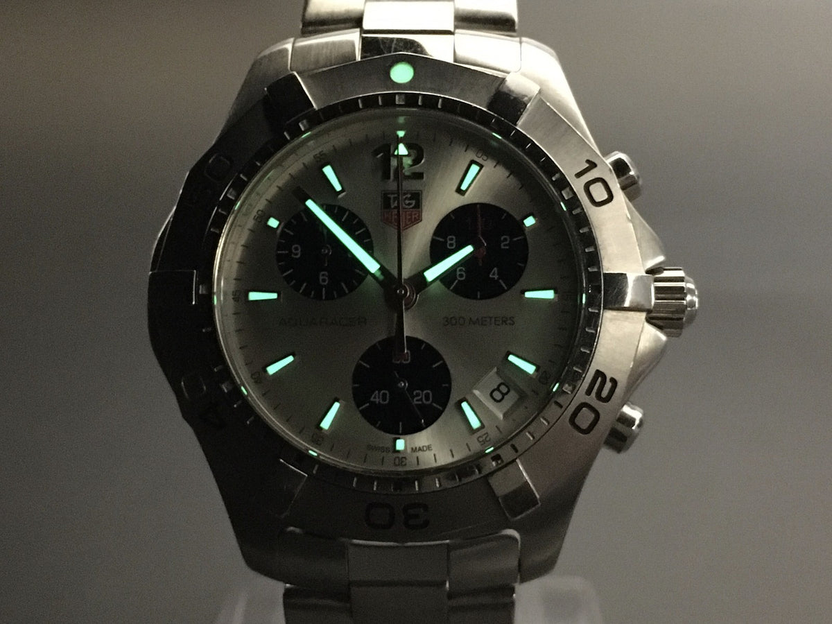 Tag Heuer Aquaracer 300m CAF1110 Chronograph Silver Quartz Men's Watch 42mm JP