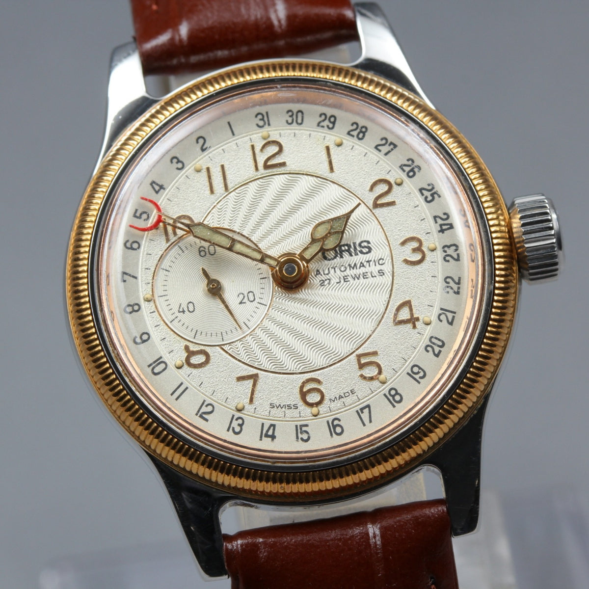 Vintage ORIS Big Crown Pointer Date 7462 Automatic Women's Watch 33mm JAPAN