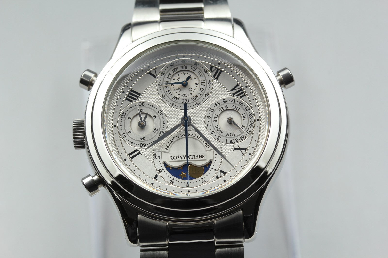 SHELLMAN Grand Complication 6770-H13332 TA Moon Phase 41mm Men's Qz Watch JAPAN