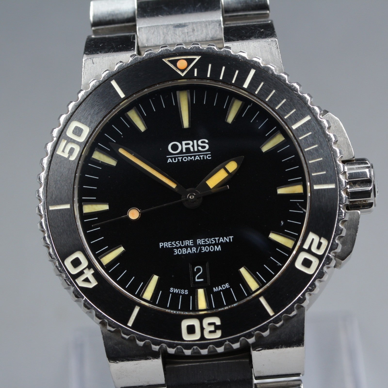 [Exc+5] ORIS Aquis 7653 Date black Dial Automatic Men's Watch 43mm From JAPAN
