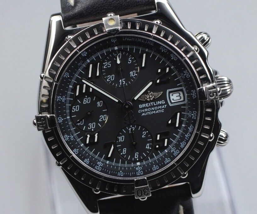 [Exc+5] Breitling Chronomat A13050 Black Dial Automatic 40mm Men's Watch JAPAN