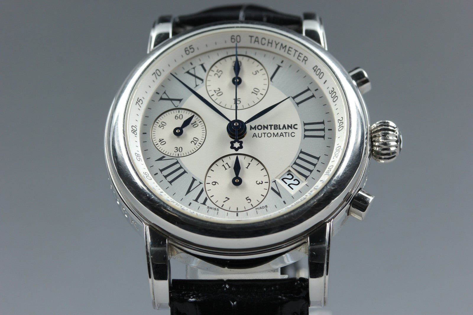 MONTBLANC Meisterstuck 7016 Automatic Chronograph Silver Men's Watch 38mm JAPAN